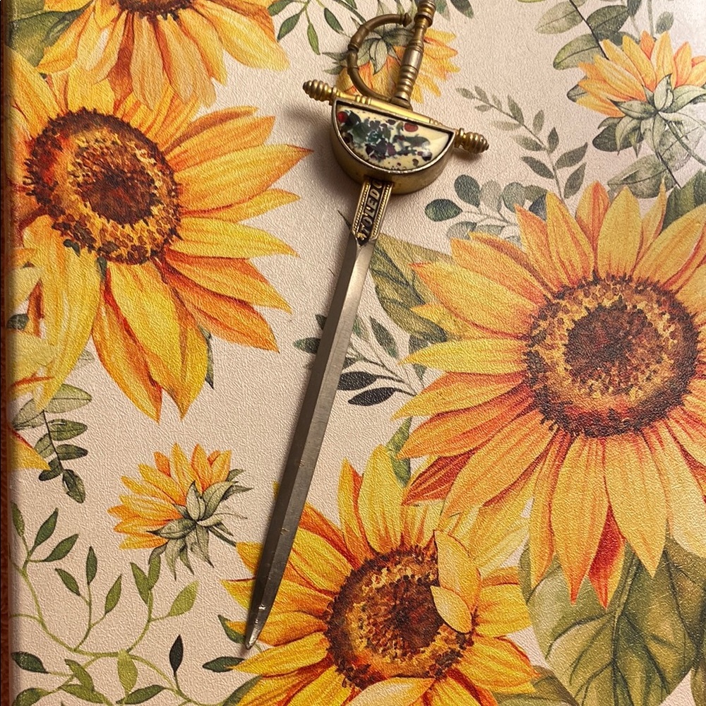 Vintage Decorative Sword Letter Opener with Floral Handle